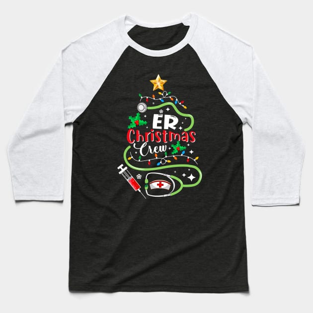 ER Christmas Crew Emergency Room Nurse Techs Secretary PCT Baseball T-Shirt by Dunnhlpp